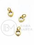 Pandantiv inimă din alamă 9x7mm cu zirconii 305436