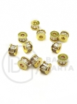 Mărgele cilindrice 6x4.5mm alamă cu zirconiu 305491