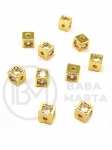 Margele cubice 5x5x5mm din alamă cu zirconiu 305492