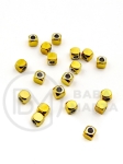 Cub fațetat 4x4mm OȚEL (304) placat cu aur 10 bucăți 305944