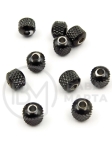 Mărgele cu relief 6mm OȚEL (304) cover neagră 10 buc 305958
