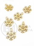 Pandantiv metalic fulg de nea cu cristal 18x14mm 5 bucati 306857