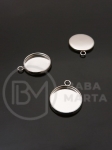 Pandantiv 11.5x8x2mm OȚEL (304) pentru încastrare 6mm 10 bucăți 307929