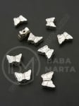 Mărgele SSV fluture 11x8x3.5mm culoare argintie gaură 1.5mm 1 pachet 100 buc 318576