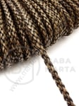 Piele impletita neagră cu cercei maro rotundi 5mm 1 metru 421209
