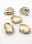 Sticlă cristal (cristal) 13x18mm aurie în coș metalic 1 pachet 2 buc 151537