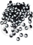 Mărgele Yin și Yang 7x3.5mm gaură 1.2mm 20 bucăți 312922