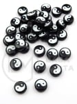 Mărgele Yin și Yang 10x5mm gaură 1.8mm 10 bucăți 312923