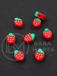 Mărgele FIMO ~9~11x~4.5mm căpșuni 10 buc 312926