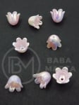 Floare 11x9mm roz AB curcubeu gaură 1.4mm 40 grame ~190 bucăți 312967