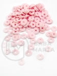 Mărgele din lut polimeric, disc Fimo 6x1mm, roz deschis, gaură 2mm, 40 grame ~1100 buc 313020