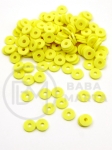 Mărgele din lut polimeric, disc Fimo 6x1mm, gaură galbenă 2mm, 40 grame ~1100 bucăți 313028