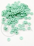 Mărgele din lut polimeric, disc Fimo 6x1mm, turcoaz, gaură 2mm, 40 grame ~1100 bucăți 313033