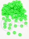 Mărgele din lut polimeric, disc Fimo 6x1mm green light, gaură 2mm, 40 grame ~1100 buc 313035