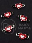 Element de conectare CCB inimă 18x9mm red-alb 10 pieces 318700