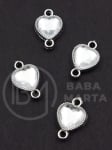 Element de conectare CCB inimă 22x15mm piatra albă gaură 3mm 1 pachet 10buc 318701