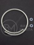 Brațără din OȚEL 60x3mm cu dop din silicon, color argintie, 1 buc. 305859