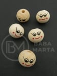 Cap sferic din lemn 20x18mm gaură 4.5mm 10 bucăți 327175