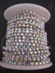 Panglică metalică de culoare argintie cu cristal cameleon SS 10 -2.6mm 1 meter 151744