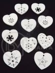 Figurină de Crăciun mix 27,5x28,5x2,5mm lemn alb 1 pachet 10 buc 182229
