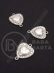 Element de conectare inimă 24x18mm color argintie 1 pachet 5 buc 306141