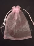 Saculet pentru bijuterii 9x12cm organza roz 1 pachet 10 buc 461279