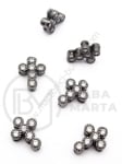 Mărgele cruce 11x8.5x3.5mm cu zirconii forjate, orificiu 0.8mm, 1 bucată 305287