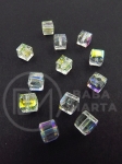 Cub de cristal 5.5x5.5mm gaură AB 1.5mm 1 pachet 10 bucăți 335001