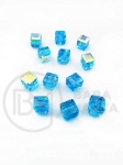 Cub de cristal 5.5x5.5mm gaură AB 1.5mm 1 pachet 10 bucăți 335004