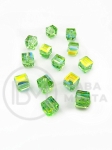 Cub de cristal 5.5x5.5mm gaură AB 1.5mm 1 pachet 10 bucăți 335006