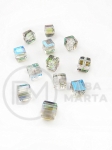 Cub de cristal 5.5x5.5mm gaură AB 1.5mm 1 pachet 10 bucăți 335008
