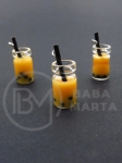 Borcan pandantiv din sticlă 18x10mm cu smoothie de fructe 1 pachet 2 bucăți 335490