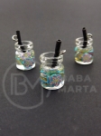 Pendant sticla borcan 14x10mm cu cocktail de fructe 1 pachet 2 bucati 335514
