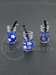 Borcan pandantiv din sticlă 18x10mm cu buchet de cocktail 1 pachet 2 bucăți 335534