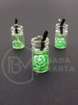 Borcan pendantiv din sticla 18x10mm cu buchet de cocktail 1 pachet 2 bucati 335538