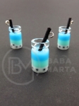 Pendant borcan de sticla 18x10mm cu smoothie de fructe 1 pachet 2 bucati 335585