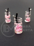 Pandantiv in sticla 18x10mm cocktail cu 2 bucati 335666
