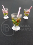 Pendant cupă plastic 25x17mm cu orificiu pentru cocktail 2mm 2 buc 335673