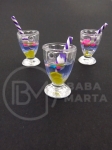 Pendant cupă plastic 25x17mm cu orificiu pentru cocktail 2mm 2 pieces 335675