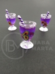 Pendant cupă plastic 25x17mm cu orificiu pentru cocktail 2mm 2 buc 335676