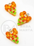 Pendant din rășină cu ursuleț pizza ~28x~21mm 2 pcs 335903