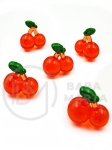 Pendant cireșe din rășină 20x20x12mm gaură 1.5mm 4 buc 335908