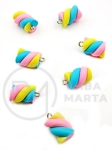 Pandantiv rășină marshmallow 18x10mm gaură 2mm 4 buc 335922