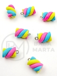 Pandantiv rășină marshmallow 18x10mm gaură 2mm 4 buc 335923