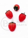 Pandantiv rășină căpșuni 23x16mm 2 bucăți 335956