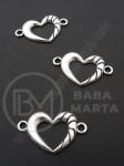 Element de conectare inimă 23x14mm color argintie 1 pachet 10 buc 306358