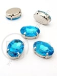 Glass stone (cristal) 13x18mm albastră în coș metalic 1 pachet 2 buc 151532