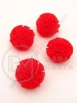 Pompom textil ~25mm roșu 1 pachet 10 bucăți 461367