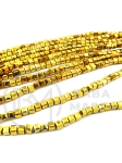 Cub de cristal 2.5x2.5mm culoare aurie ~100 buc ~24cm 1 șir 342537
