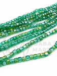 Cub de cristal 4x4mm verde AB ~98 buc ~40cm 1 șir 342791